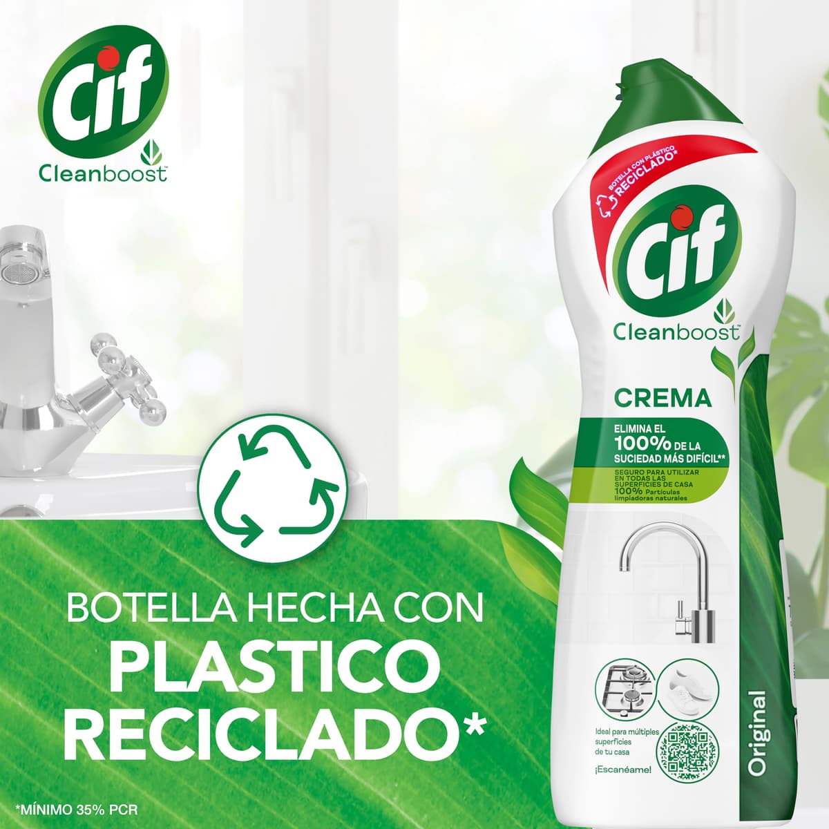 CIF Crema Original Multisuperficies, Potente Limpiador con Fórmula de Micropartículas para el Baño y Cocina, 750 ml — view 5