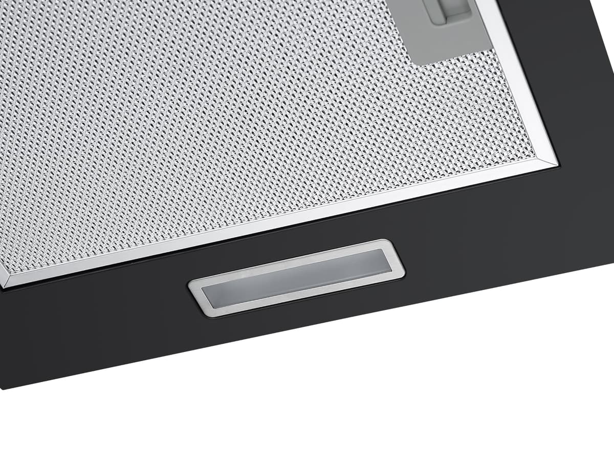 Cookology CGL900BK/A Cooker Hood Chimney Kitchen Extractor Fan 90cm with Carbon Filters, Recirculating Wall Mounted, Curved Glass, Energy Rating A, 3 Speed Settings, LED, Adjustable Height - Black — view 5