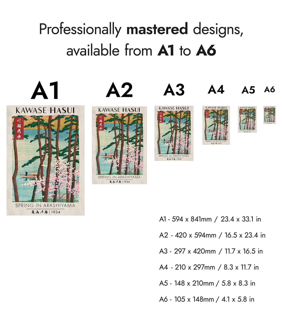 Spring In Arashiyama Japanese Woodblock Print, Modern Poster Japan Wall Art Exhibition Ukiyo-E Home Decor, Archival Matte, A3 (Print Only) - 42x29.7cm — view 5