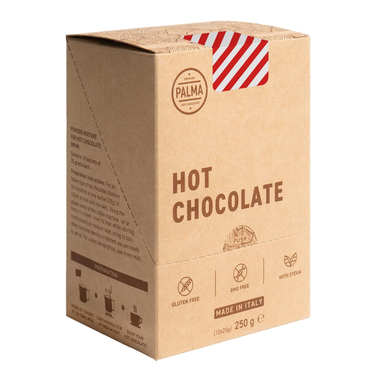 PALMA Italian Hot Chocolate Sachets - Sugar Free White Chocolate - No Added Sugar | 250g (10 Servings) — view 4