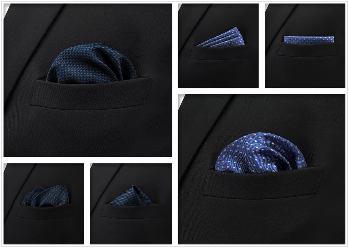 S&W SHLAX&WING 5 Pieces Pañuelo De Bolsillo Para Hombre Handkerchiefs Set para chaqueta de traje — view 3