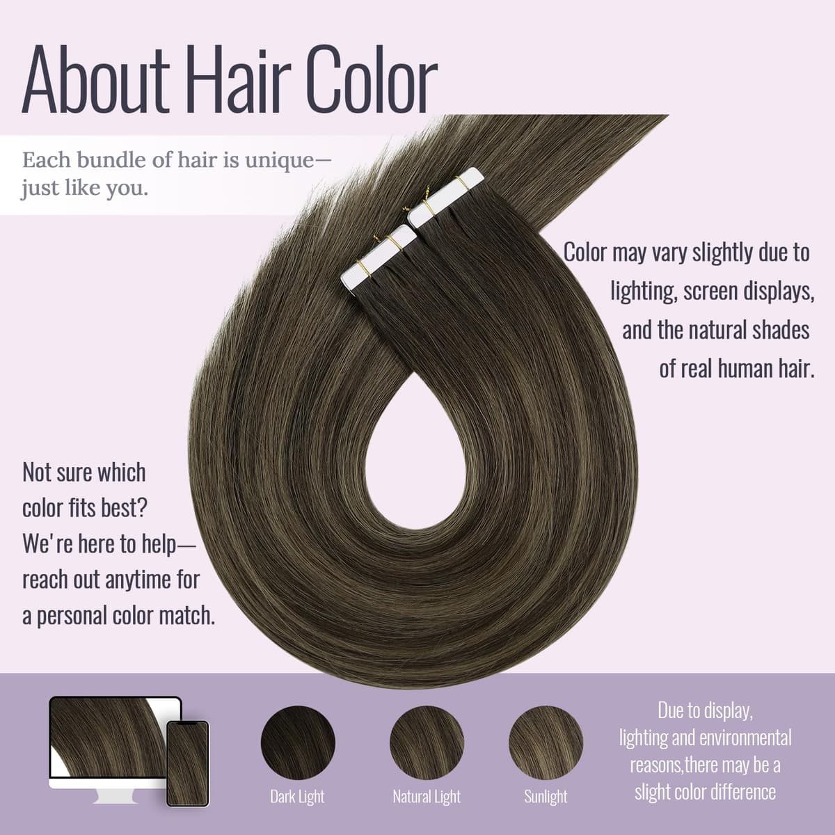 Fshine Extensiones Adhesivas Para El Cabello Balayage Marrón Oscuro a Castaño Extensiones De Cinta Adhesiva 50cm 50g Tape In Extensions Remy Color 2 8 2 — view 2