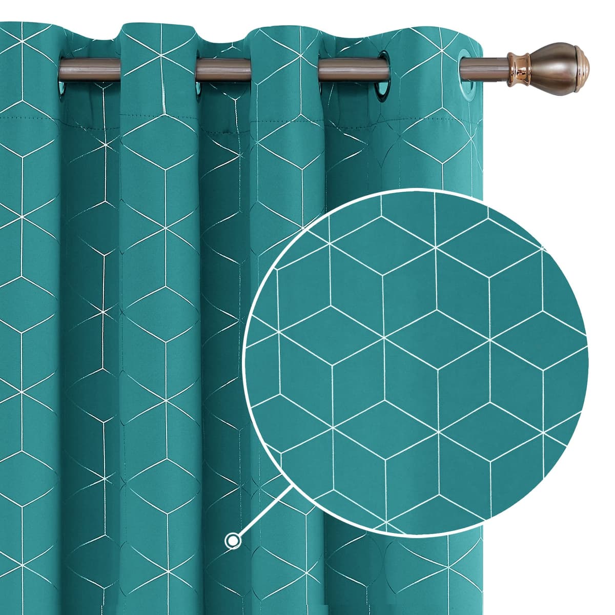 Deconovo Blackout Curtains, Modern Sky Blue Curtains for Living Room, Thermal Curtains, Ring Top Curtains, Noise Isolating, 46" W x 72" H, Set of 2 — view 36