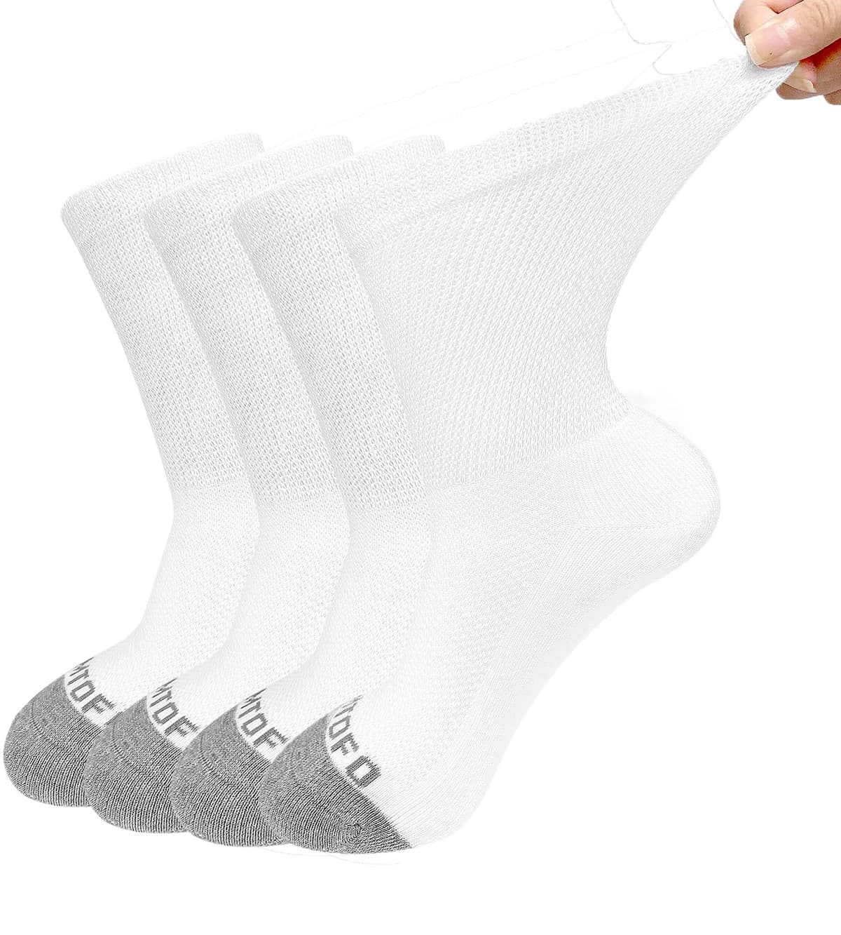 Calcetines Diabeticos Hombre Mujer: Calcetines Algodón Sin Goma Sin Costuras Sin Elástico Confort Acolchado De Felpa Calcetines de Ajuste Holgado para Pies Hinchados — view 9