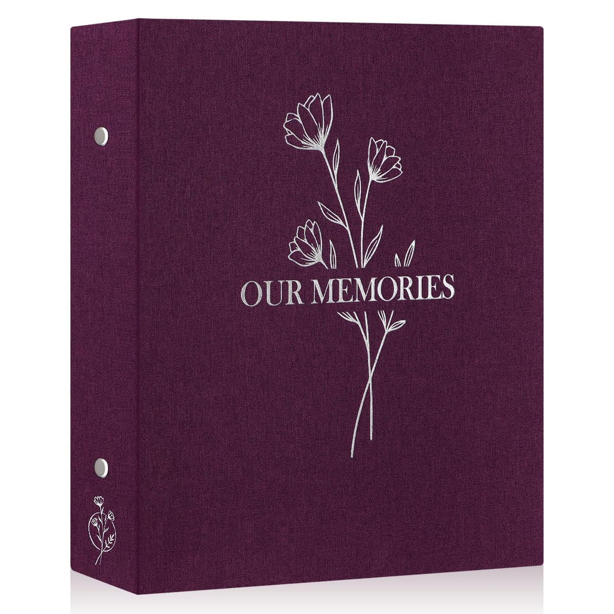 Lanpn Lino Album de Fotos 10x15 600, OUR MEMORIES Tapa Dura Grande Album para Photos Bolsillos Verticales Horizontal Azul — view 13
