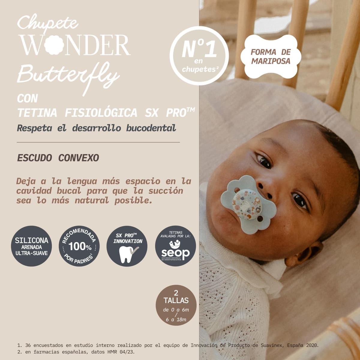 Suavinex, Pack de 2 Chupetes con Tetina Fisiológica de Silicona SX Pro, Tetina Simétrica, Plana y Flexible, para Bebés 6/18 Meses, Respeta el Desarrollo Bucodental, Evita Rozaduras, Wonderland Rosa — view 3