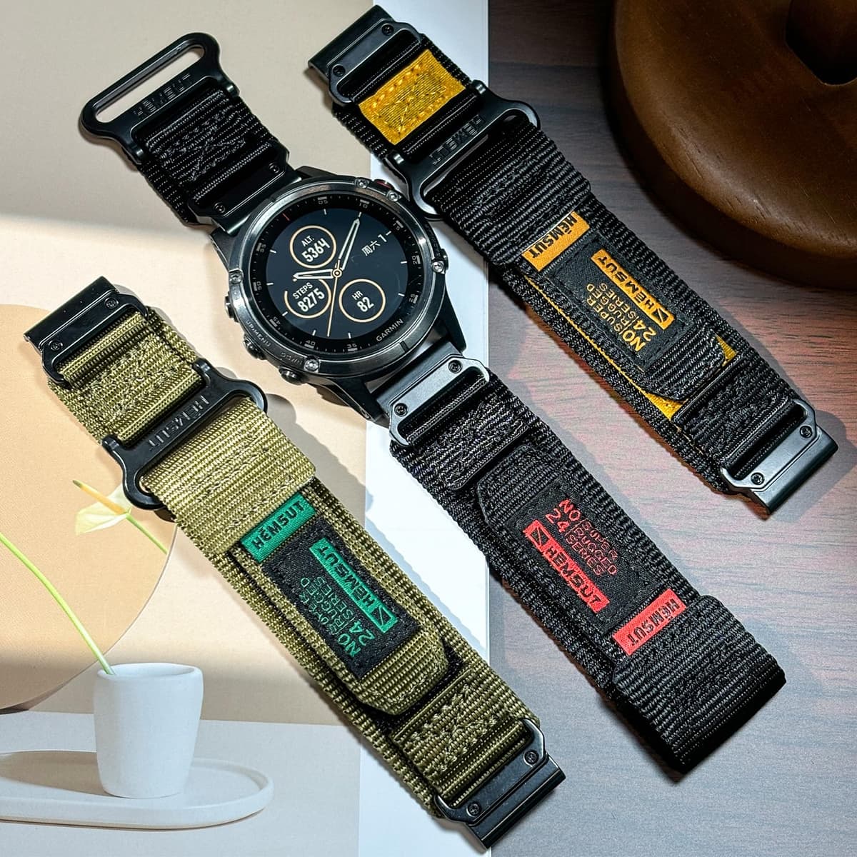 Compatible con Garmin Nylon Reloj Correa deportiva para fēnix/Forerunner/Approach/MARQ/quatix/D2 Series Correa de repuesto para hombre — view 4
