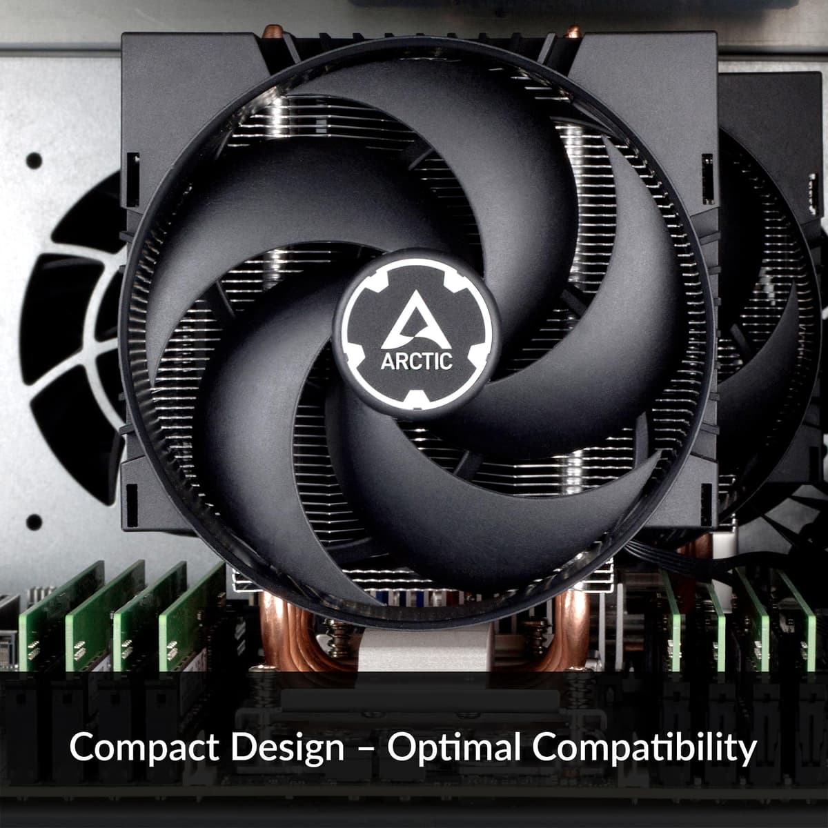 ARCTIC Freezer 4U-M - Server CPU Cooler for AMD and Intel, 4U & Up, 2 x 120 mm Fans, 400-2300 rpm, 4-Pin PWM Connector, 8 Heat Pipes — view 3