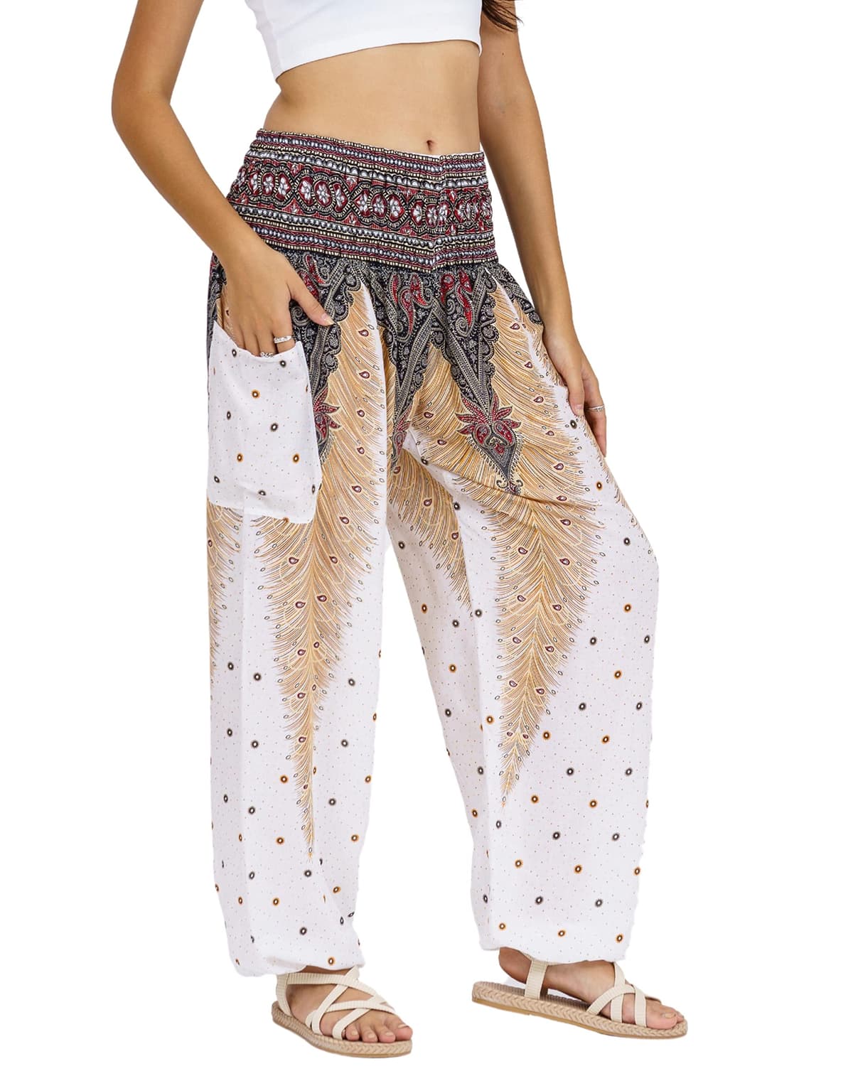 Lofbaz Harem Pants for Women Yoga Boho Hippie Clothing Womens Palazzo Bohemian Pajama Trousers Beach Indian Gypsy Genie Clothes — view 64