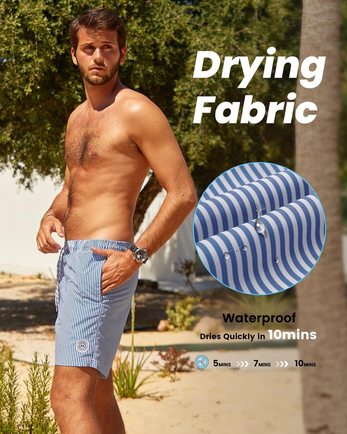 MaaMgic 2 en 1 Bañador con Forro de Compresión con Cremallera Hombre Shorts de Baño Shorts de Playa Traje de Baño para Natación Secado Rápido para Vacaciones — view 3