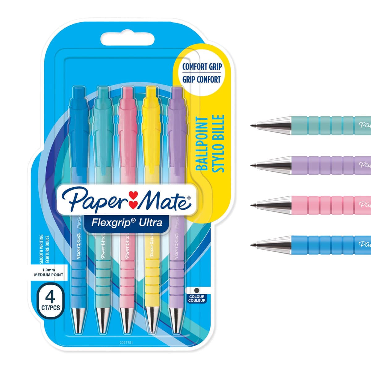 Paper Mate Flexgrip Ultra Retractable Ballpoint Pens | Medium Point (1.0mm) | Black | 5 Count — view 9