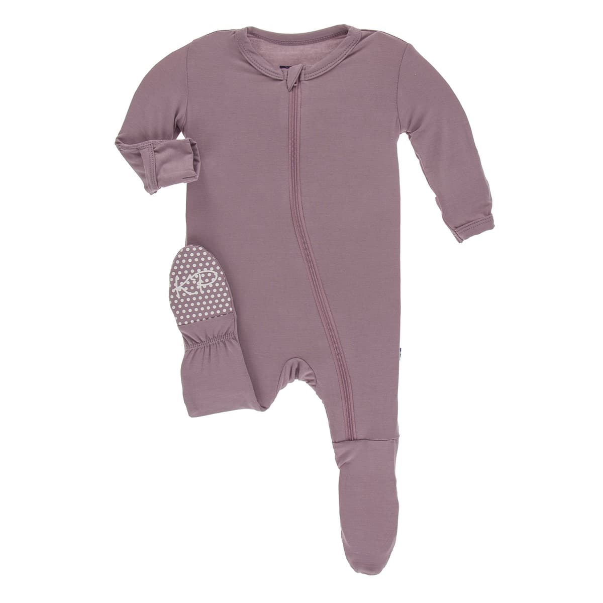 KicKee Pants Little Girls Basic Footie with Zipper - Lotus, 6-9 Months — view 40