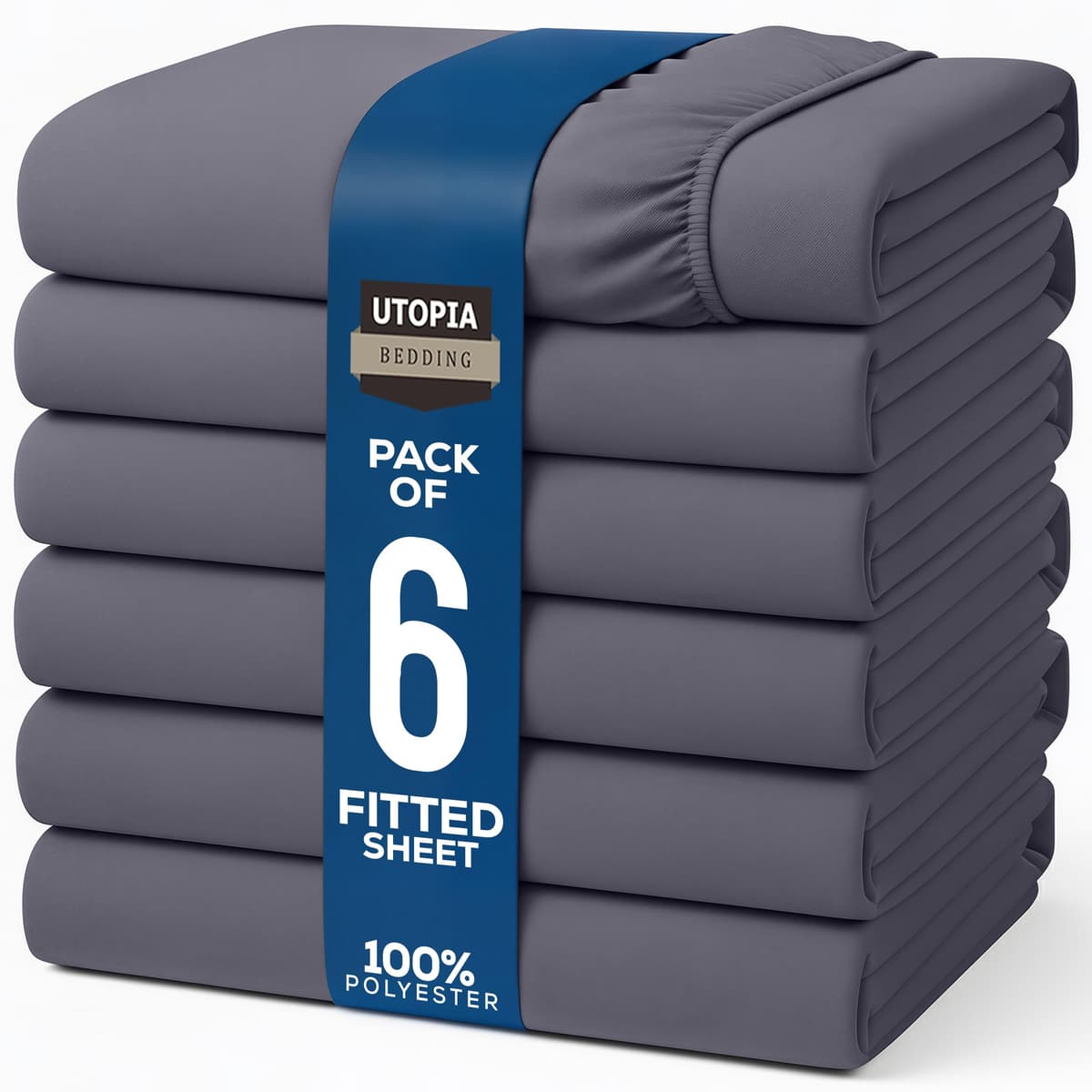 Utopia Bedding Fitted Sheet King, Grey - Deep Pocket 14 inch (35 cm) - Easy Care - OEKO-TEX Certified - Soft Brushed Microfibre Fabric - Shrinkage and Fade Resistant - Bottom Sheet — view 27