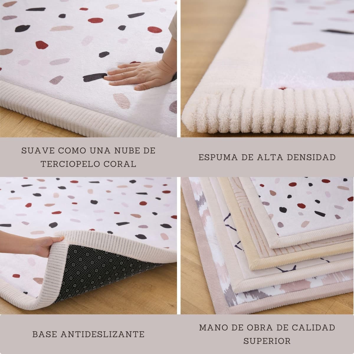 Hakuna Matte Colchoneta Manta Juegos Bebe 200x150x2,5cm, Confeti – Tapete Infantil con Memory Foam Manta de Juegos Bebe Antideslizante, Tatami Bebe, Suelos Infantiles — view 3