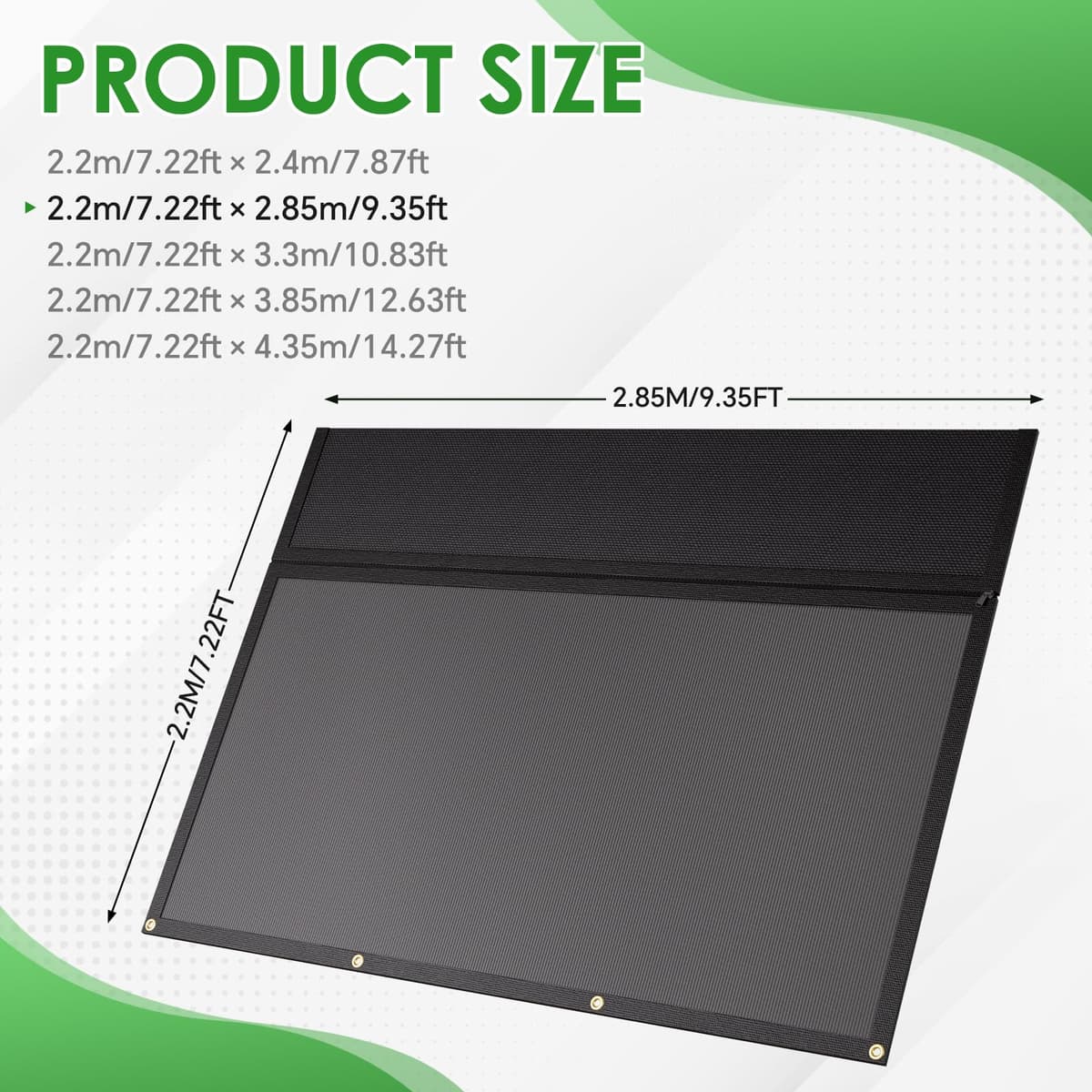 RV Awning Sun Shade, Motorhome Campervan Sun Blocker with Zipper Design, Sun Protection Privacy Screen Visual Protection for Outdoor Caravan Camping Travel (2.2x2.85m) — view 2