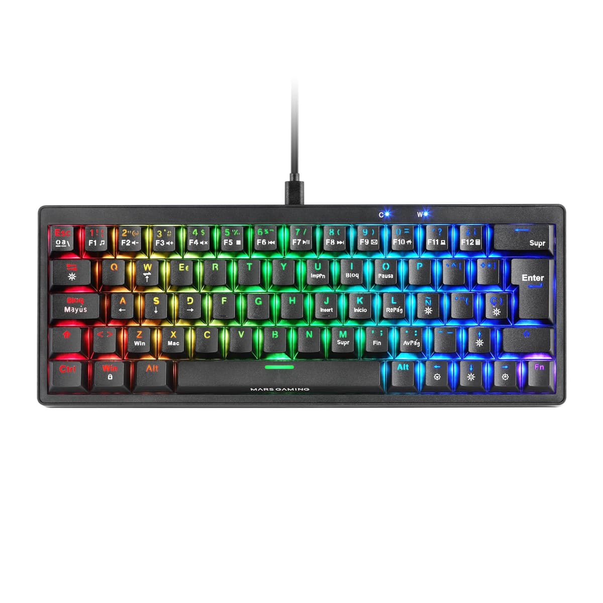 Mars Gaming MKPRO, US, Teclado Mecánico Gaming Completo, RGB Chroma, Switches Hot-Swap Mecánicos, Antighosting, Rueda de Control, Software, Multiplataforma, Switch Silent, Blanco — view 11