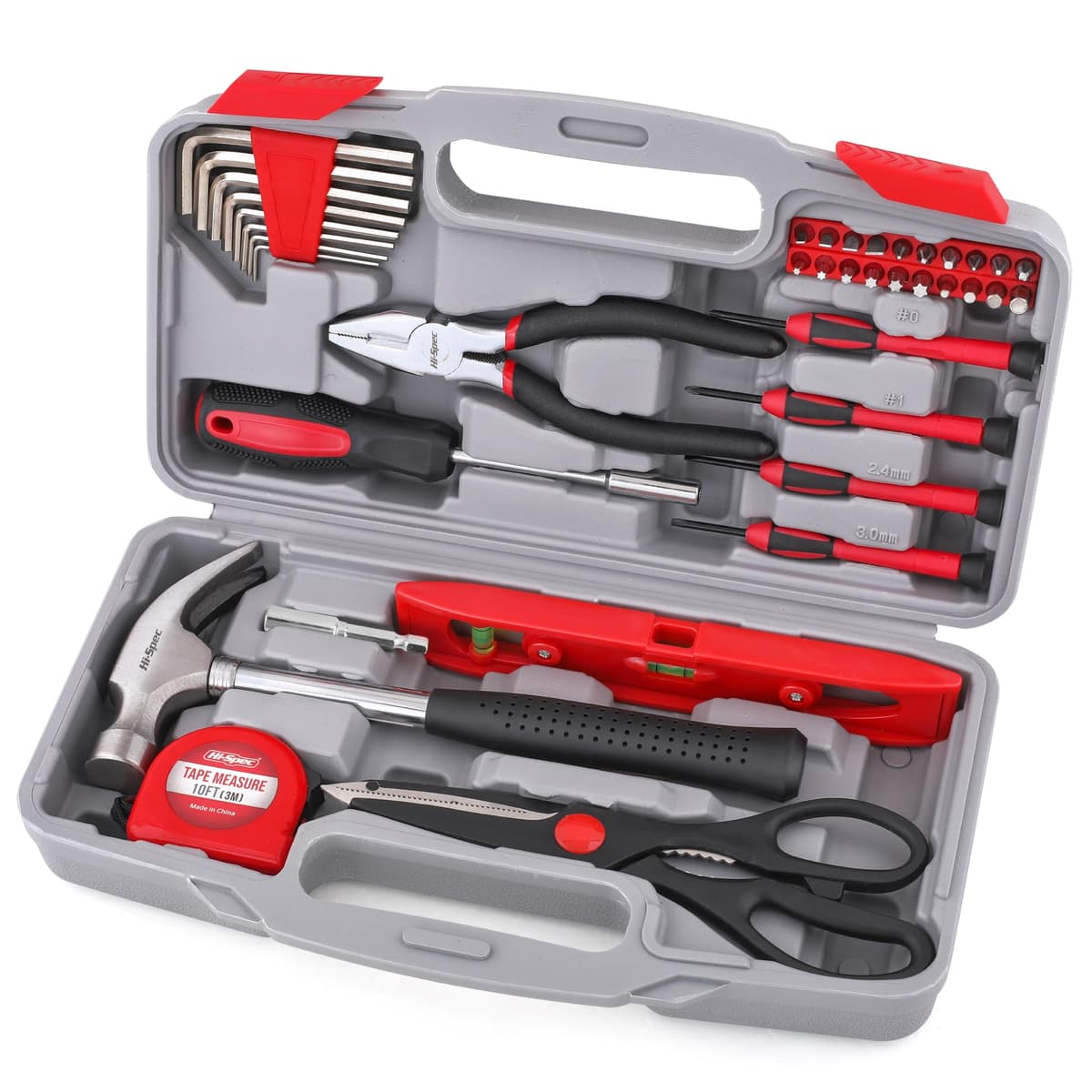 Hi-Spec Pink Small Tool Kit for Home DIY, Repairs & Crafts – 24pc Lady Tool Set with Mini Hammer, Pliers, Screwdriver Set, Hex Keys & Tape Measure in Compact Tool Box Case – Gift for Women — view 9