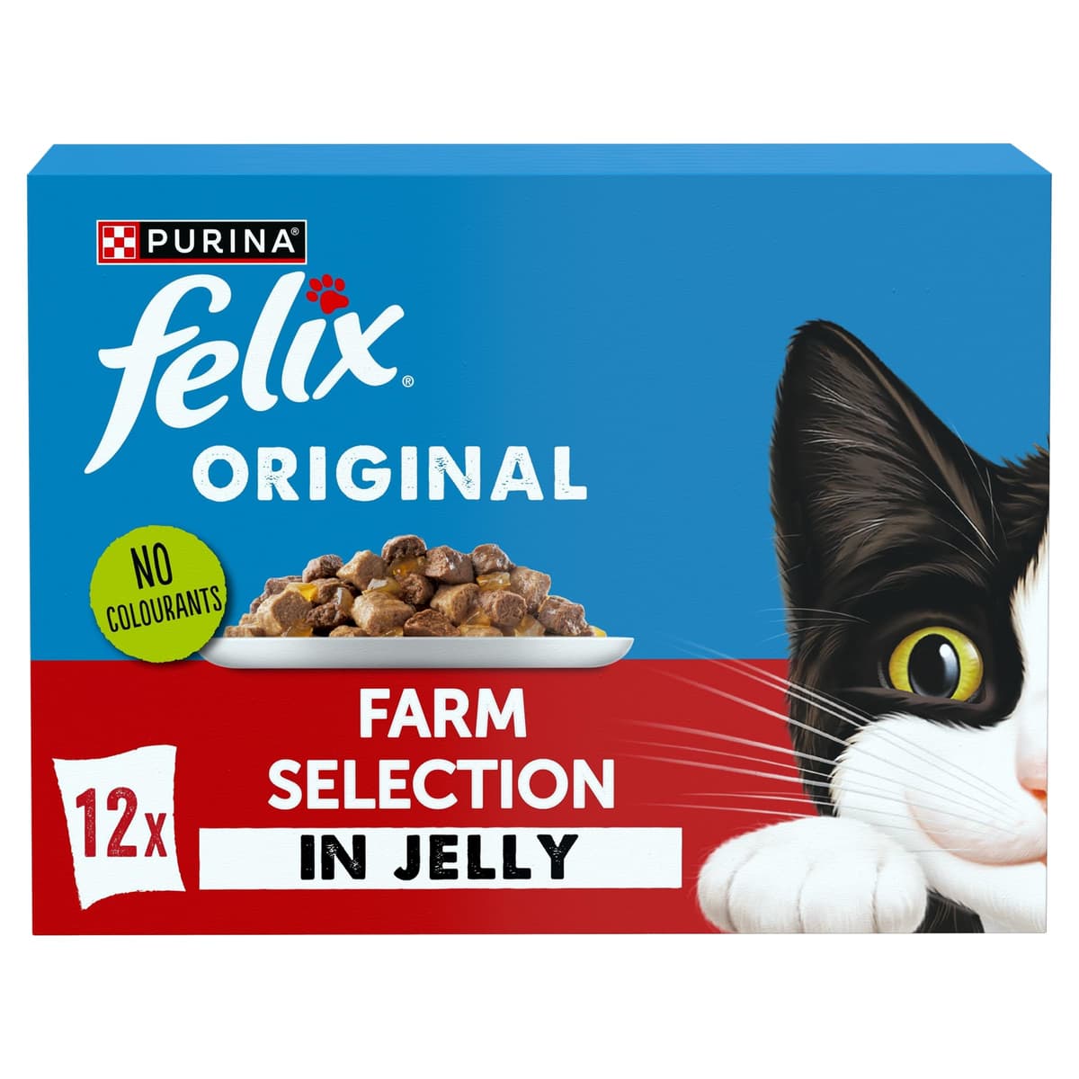 FELIX Original Farm Selection in Jelly Wet Cat Food 12x85g (Pack of 4)