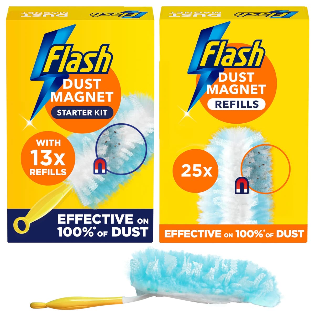 Flash Duster Dust Magnet Starter Kit (1 Handle + 13 Refills), Trap & Lock Away Dirt & Hair In No Time — view 9