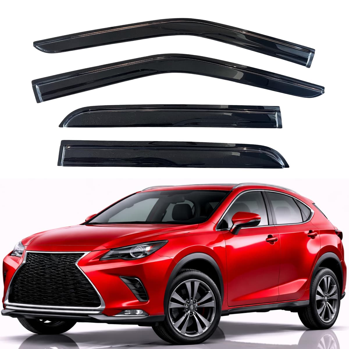KPY Rain Guards Fit for 2006-2013 Lexus IS250 IS350, Out-Channel Window Visors Vent Wind Deflectors 4PC, Car Accessories for 06-13 Lexus is Series — view 257