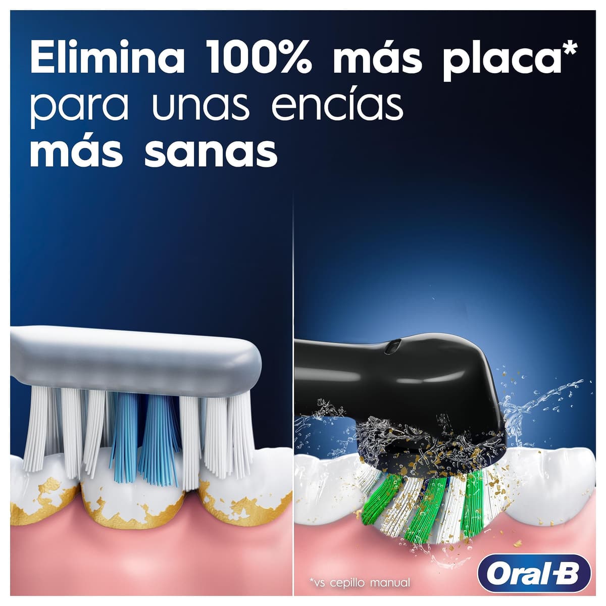Oral-B Pro 3 Cepillo de Dientes Eléctrico Negro con Mango Recargable y 3 Cabezales, 3 Modos De Cepillado Con Modo Sensible, Temporizador, Diseñado por Braun, Regalos Originales para Mujer y Hombre — view 4