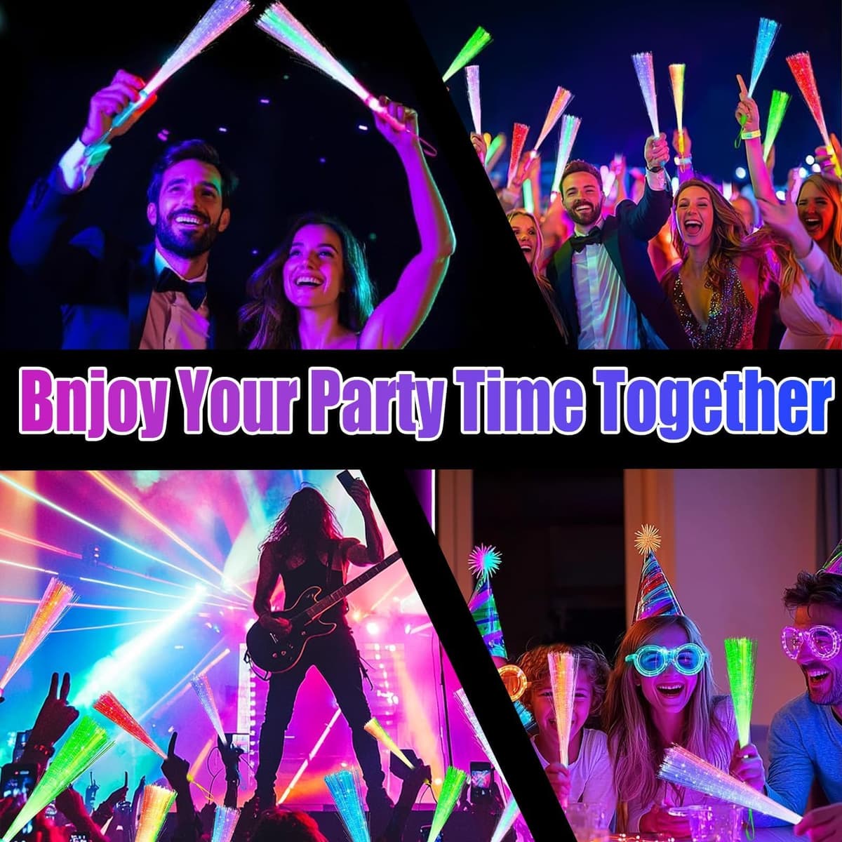 Defresit Glow Sticks Party Favors – 48 PCS LED Light Up for Adult, Flashing Glasses, Bracelets, Headbands, Fiber Optic Wand – Party Decorations — view 5