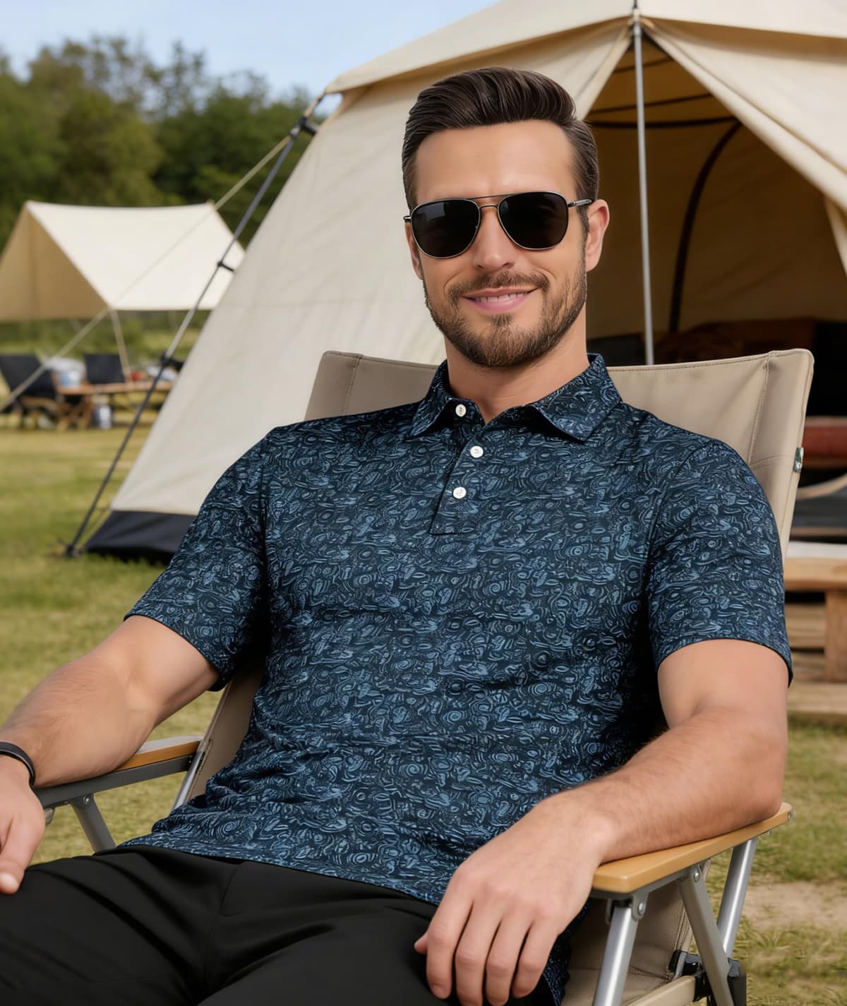SwissWell Polo Hombre Manga Corta UPF 50+ Golf Polos Secado Rápido Transpirable Tenis Polo Camisetas Estampadas de Verano Casual T-Shirt — view 3