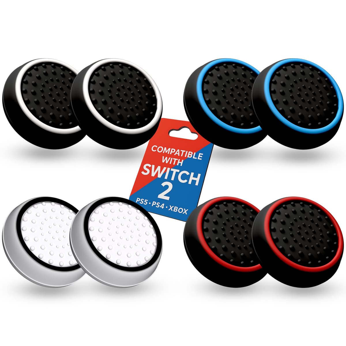 MatoSan® Tapas de Agarre para Palanca de Pulgar para Switch 2, Fundas de Silicona compatibles con Controladores Switch 2, empuñaduras ergonómicas Antideslizantes para el Pulgar (Version 7) — view 17