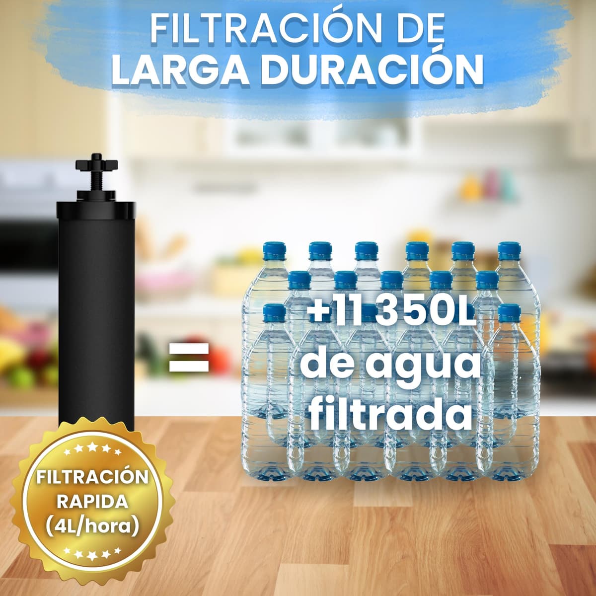 Cartucho de filtro para filtro de agua por gravedad – Compatible con Berkey & Berkefeld – Purificación eficaz del agua potable – Filtración de alto rendimiento Anti-Bacteriana – Certificado por NSF — view 4