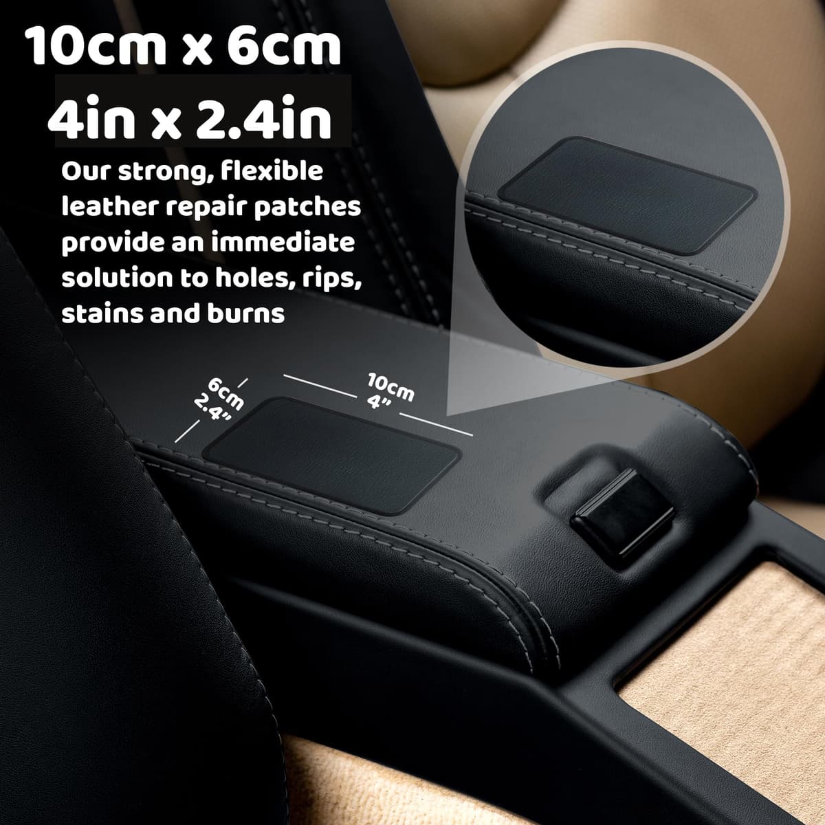 MastaPlasta Parche Autoadhesivo PREMIUM para Reparación Instantánea de Cuero y Otros Tejidos. MARFIL. 10cm x 6cm. Primeros Auxilios para sofás, Asientos de Coche, Bolsos, Chaquetas — view 2