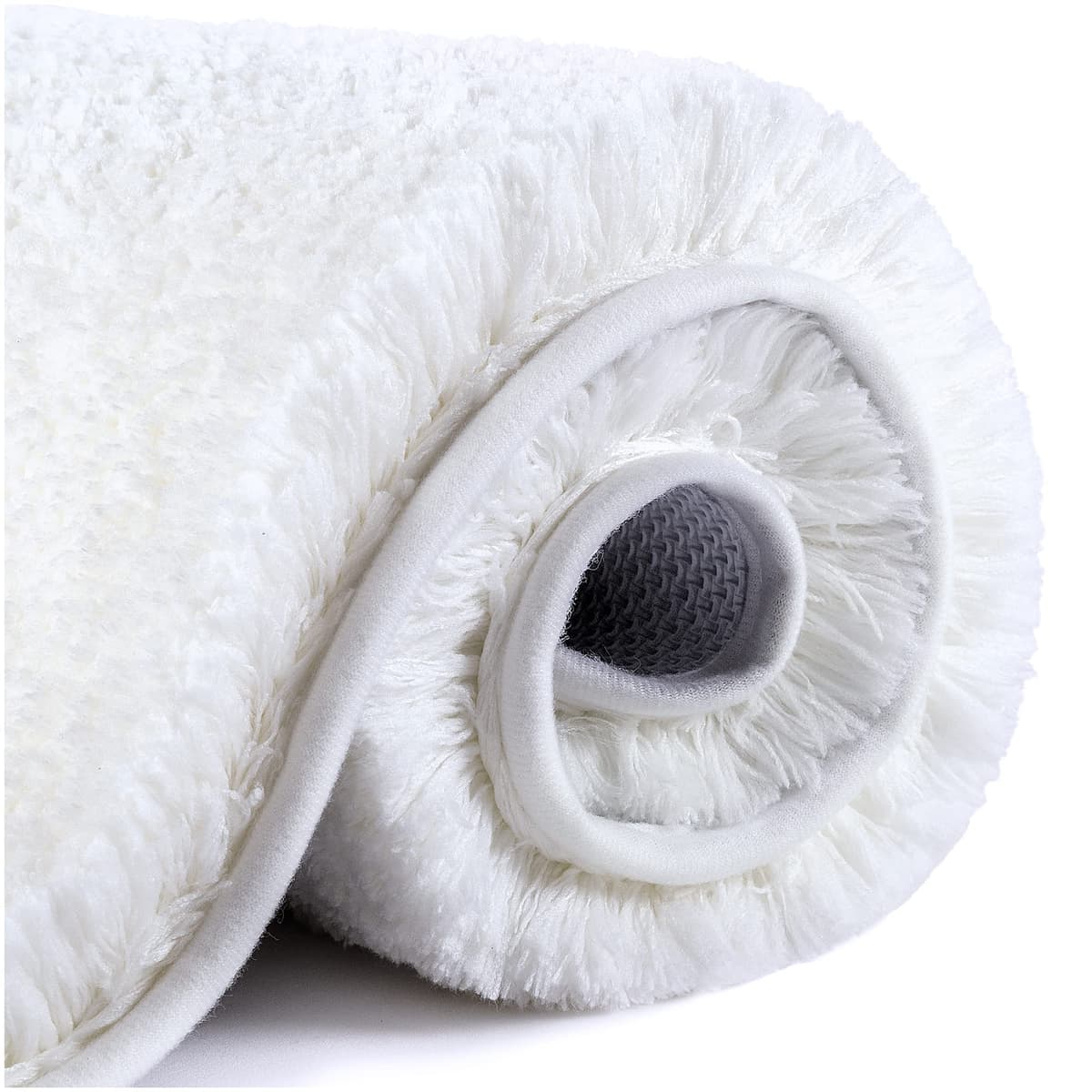 VANZAVANZU Non Slip Bath Mat Thickened Bath Rug for Bathroom Absorbent Ultra Soft Bathroom Mat Fluffy Microfiber Bedside Rug Carpet Floor Mat, Quick-drying, Machine Washable - 50 x 80cm (White)