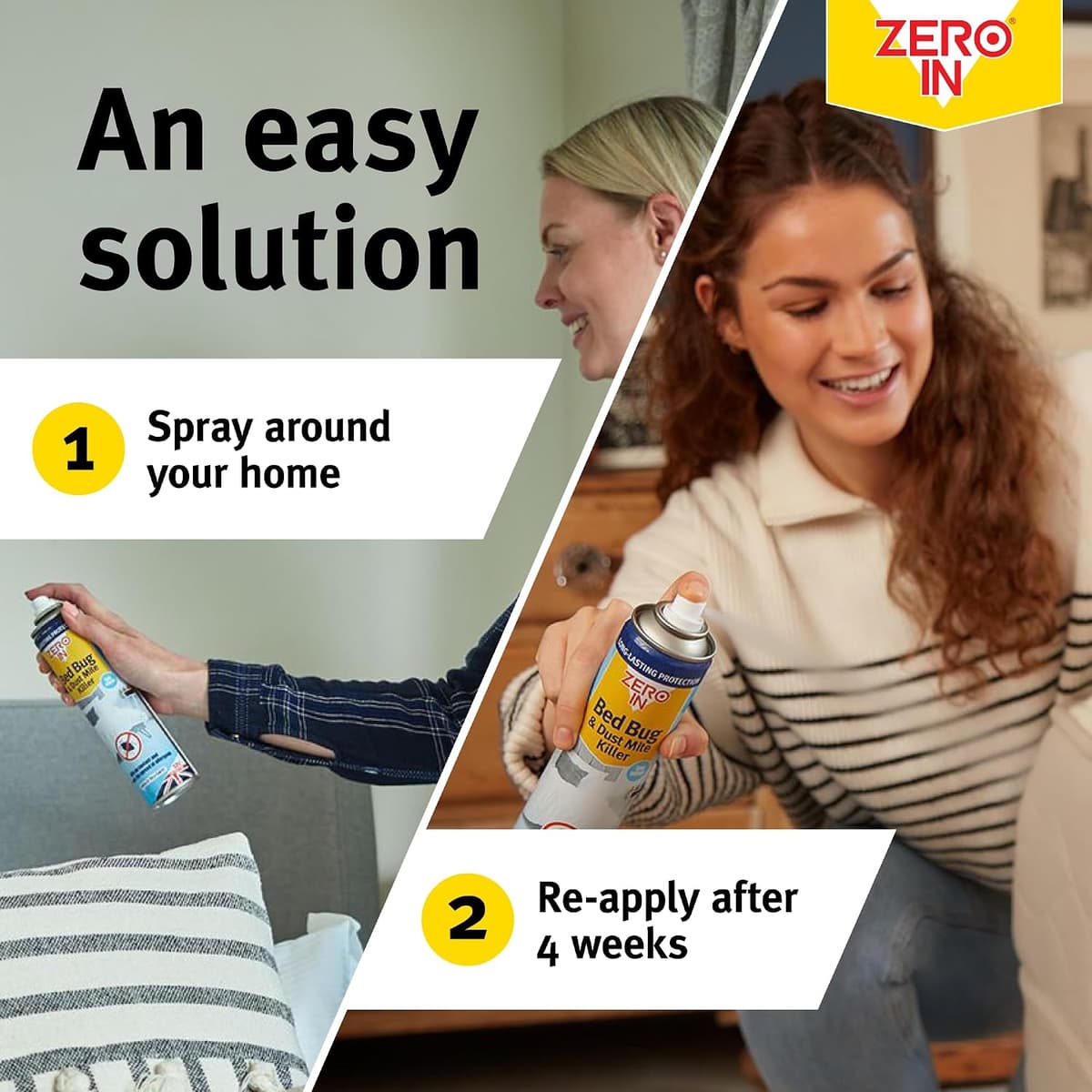 Zero In Bed Bug & Dust Mite Killer – Bed Bug Spray for Mattress, Bed Frames & Furnishings - Fast-Acting Aerosol Surface Treat — view 6