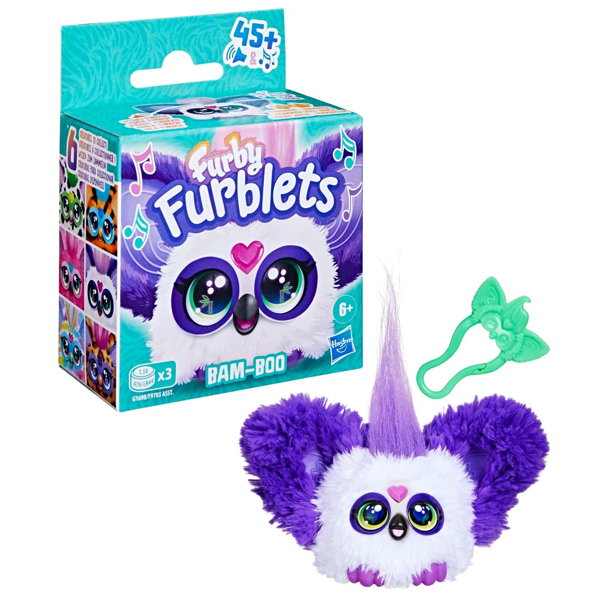 Furby Furblets - Series 4 Collectible - Bam-Boo Panda Mini Plush Toy, Purple — view 3