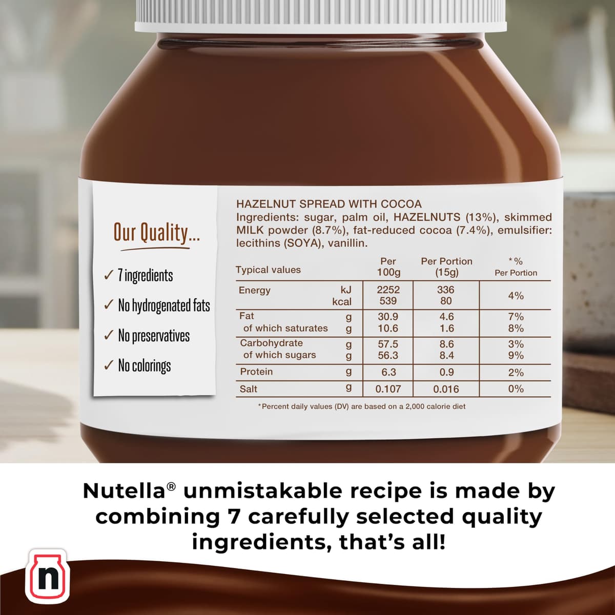 Nutella Hazelnut Chocolate Spread 1kg, Family Portion for Breakfast, Pancakes, Party Food, Unique Recipe and an Unmistakable Taste — view 2