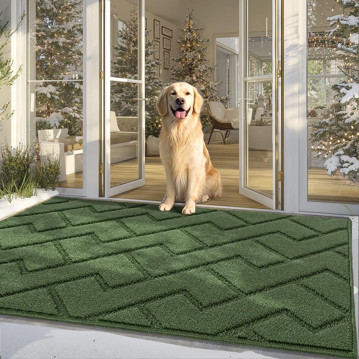Biscpro Door Mats Indoor,Dirt Trapper Mat Absorbent Non-Slip Low Profile Doormat for Entrance,Inside, Kitchen,Front Door Mat Washable for Pets and Dogs— 50x80cm,Grey — view 78