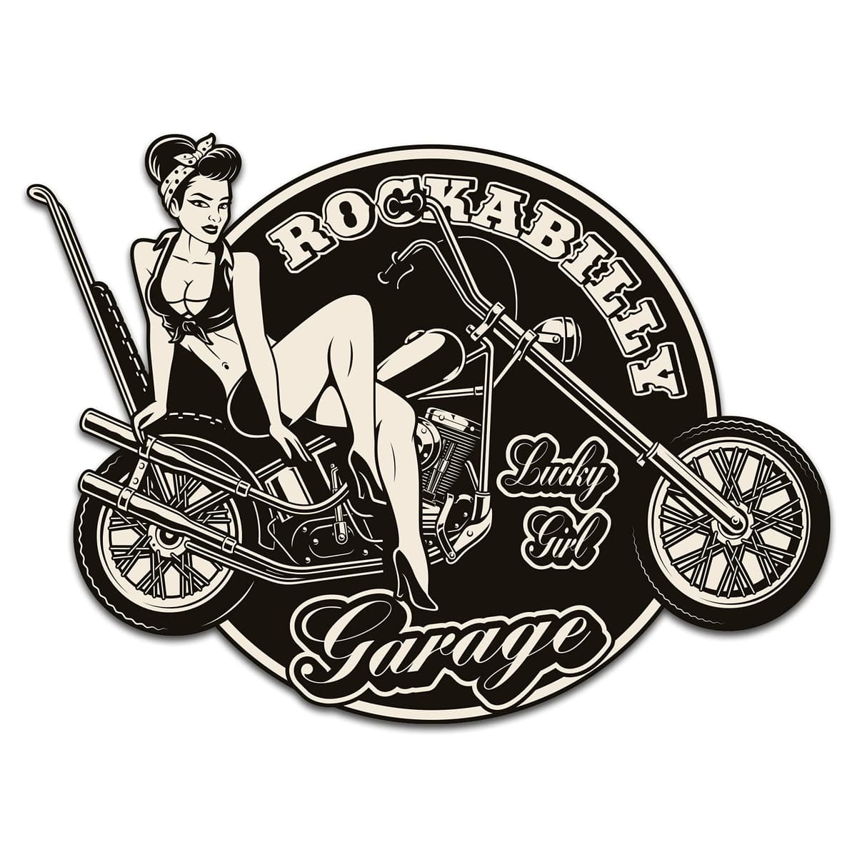 Finest-Folia Pegatina retro vintage Old School Ace Kult Rockabilly — view 16