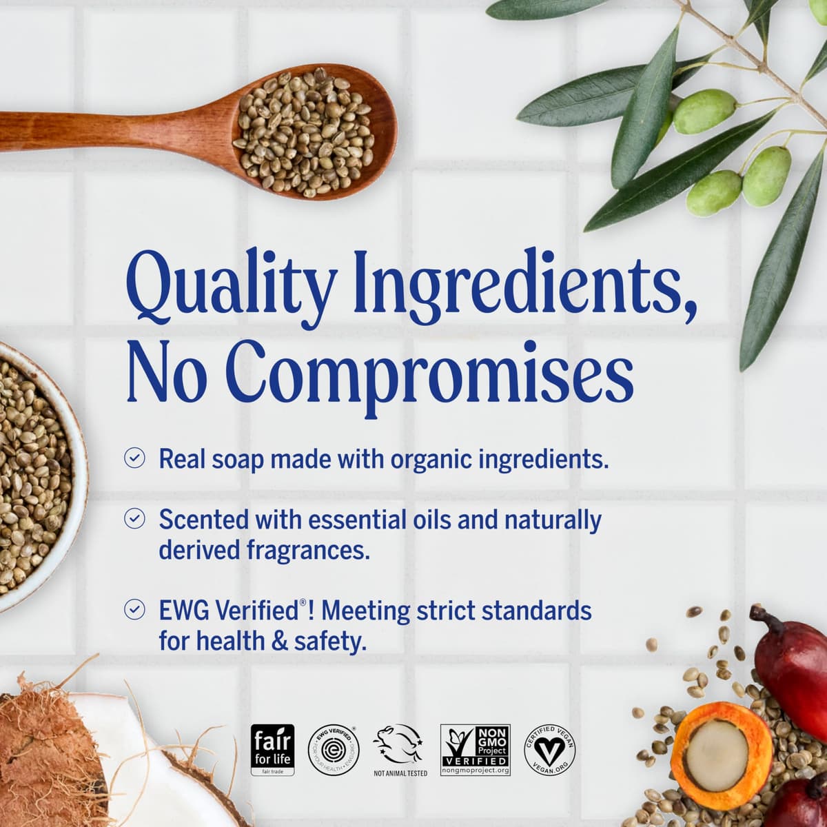 Dr Bronner's 18-in-1 Peppermint Pure-Castile Liquid Soap, Made with Organic Oils, Used for Face, Body, Hair, Laundry, Pets and Dishes, Certified Fair Trade & Vegan Friendly, 473ml Recycled Bottle — view 3