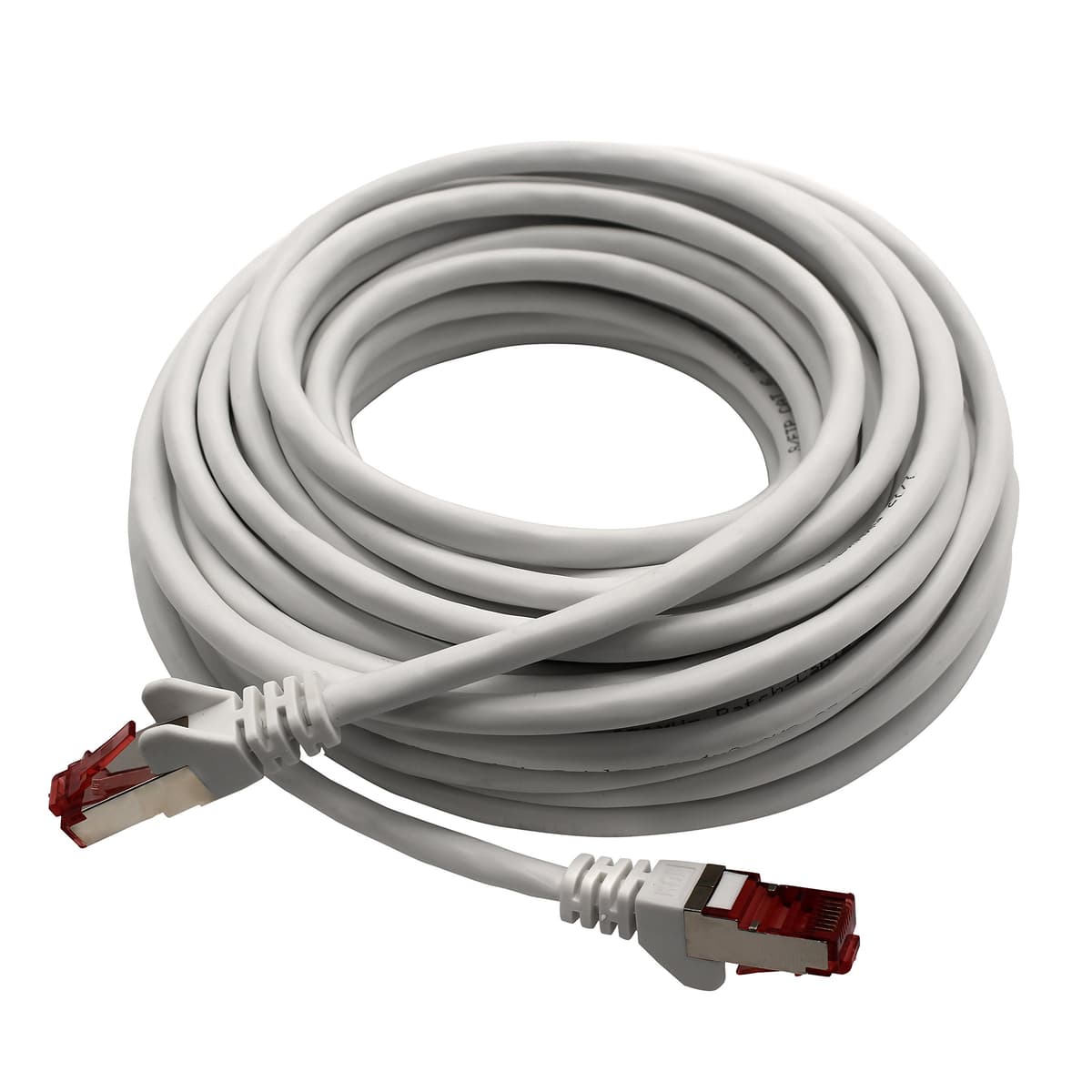 1aTTack.de - 1x 20m CAT6 patch cable S/FTP PIMF shielding CAT.6 RJ45 network cable Ethernet cable DSL LAN router switch modem patch panel - white - 1 piece — view 9