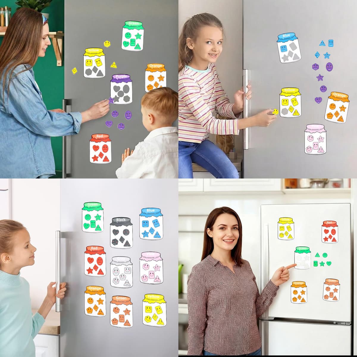 Juego de 10 imanes para nevera con imanes de clasificación de colores, actividades educativas de preescolar para niños, juegos sensoriales de coordinación ojo-mano (10 colores) — view 5