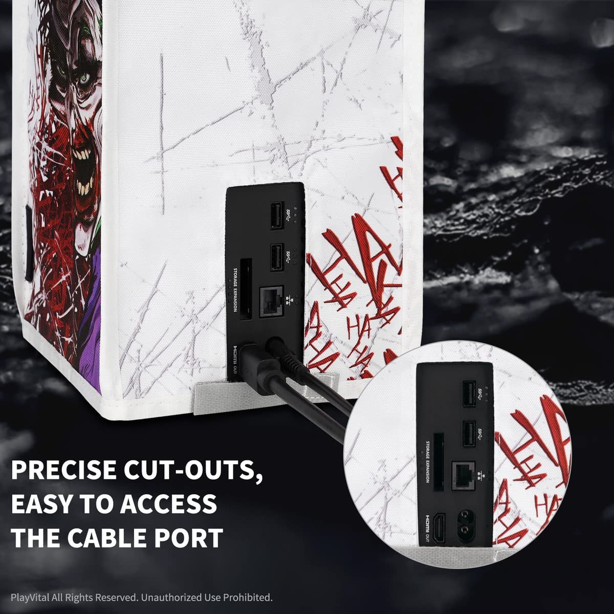 PlayVital Funda Vertical Antipolvo para Xbox Series X - Cubierta Protectora Resistente al Agua con Forro Suave y Acceso Fácil a Puertos, Accesorio Compatible con Xbox Series X Consola (Clown Hahaha) — view 3