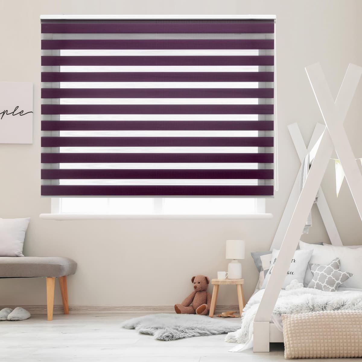 Blindecor Lira estor enrollable noche y día, color Lino, estor de 140 x 180 cm (ancho x alto). Tamaño de la tela 137 x 175 cm. Estores noche y dia elegantes — view 19
