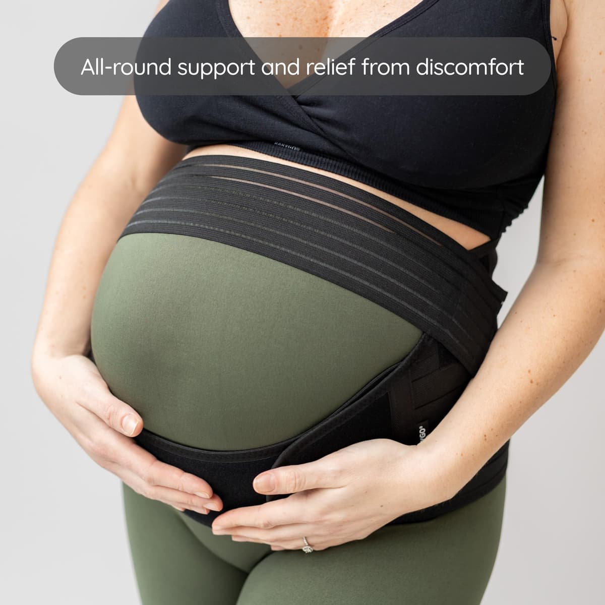 BABYGO® 4 in 1 Pregnancy Support Belt Maternity & Postpartum Band - Relieve Back, Pelvic, Hip Pain, SPD & PGP >> inc 40 Page Pregnancy Book for Birth Preparation, Labour & Recovery L Black — view 9