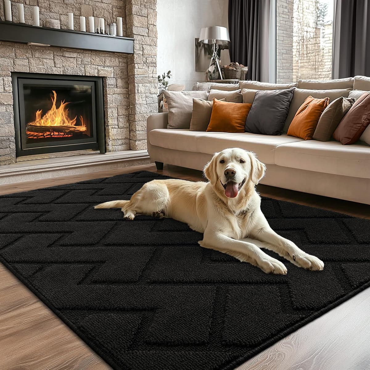 Biscpro Door Mats Indoor,Dirt Trapper Mat Absorbent Non-Slip Low Profile Doormat for Entrance,Inside, Kitchen,Front Door Mat Washable for Pets and Dogs— 50x80cm,Grey — view 90
