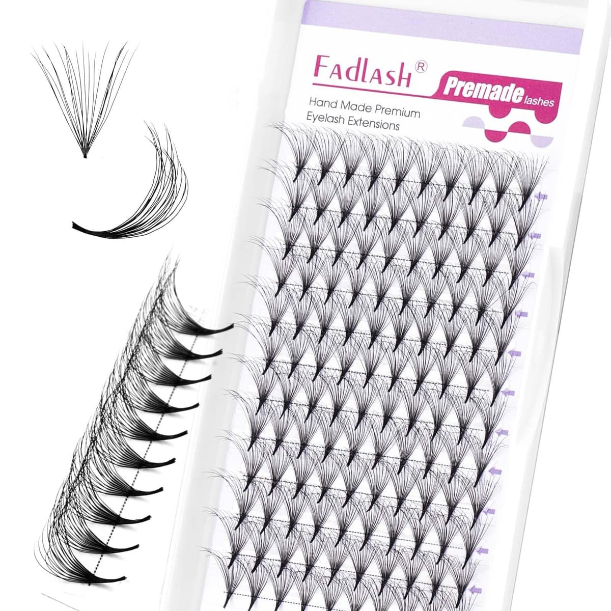 Russian Volume Lashes 16D 0.07 C Curl Mix Tray - Premade Fan Lashes (8-14mm) — view 37