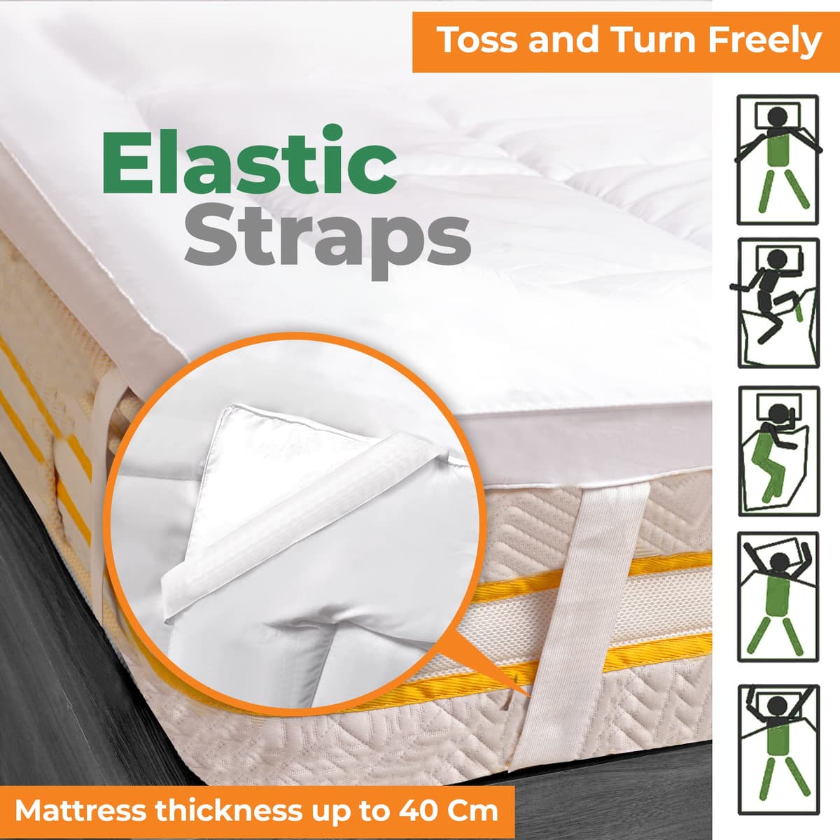 II II HOTEL QUALITY(Microlite) MICRO FIBER MATTRESS TOPPER THICK 5 CM, BOX STITCHED IN, ANTI ALLERGENIC Double(137X190cm) — view 3
