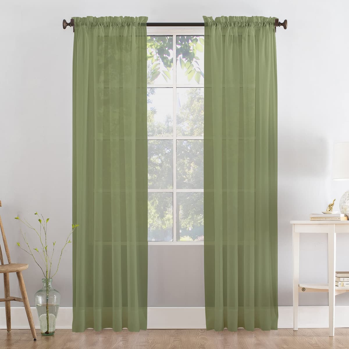 Megachest a pair of slot top voile curtains (Pure White, 56" wideX81 drop 2 Panels) — view 29