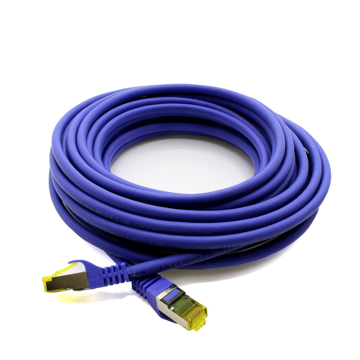 Cat.7 Patch Cable Set, S/FTP (PiMF) Ethernet LAN Network Cables, 10 Gigabits/10000 Mbps – High Speed – 600 MHz with Locking Protection, Halogen-Free (LSZH) Violet - 1 pièce 10m — view 4