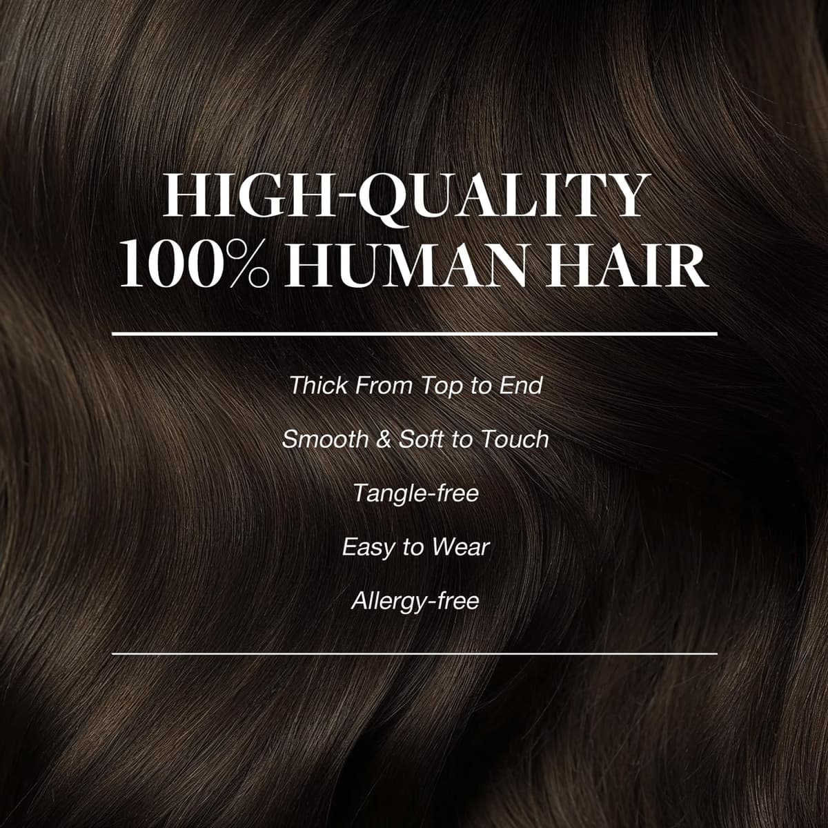GOO GOO Clip in Hair Extensions Human Hair, 18inch 150g 9Pcs, #2 Dark Brown, Hair extensions for women, Human Hair Extensions Clip in — view 151