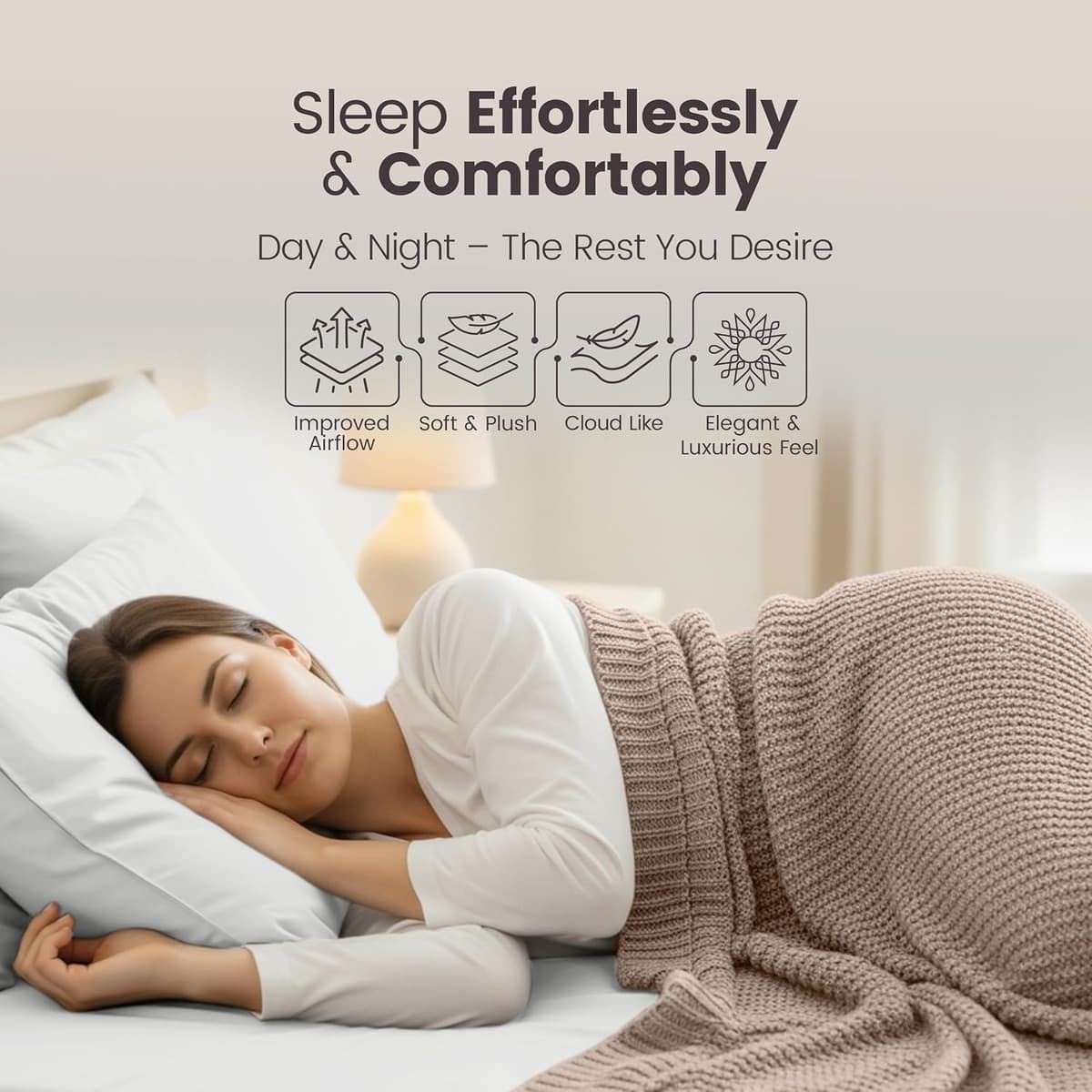 Utopia Bedding Fitted Sheet Double, White - Deep Pocket 14 inch (35 cm) - Easy Care - Soft Brushed Polyster - Microfibre Fabric - Shrinkage and Fade Resistant - Bottom Sheet — view 3