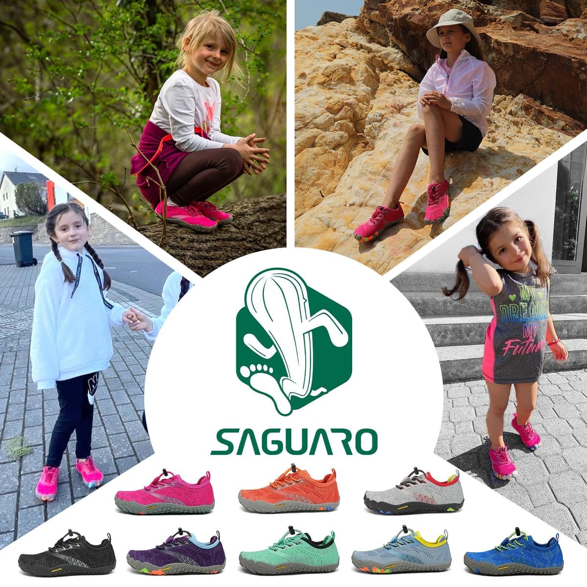 SAGUARO Minimalistas Barefoot Zapatillas de Trail Running Niños Zapatillas de Deporte Transpirables para Exterior Interior — view 2